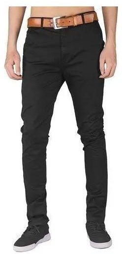 Fashion Soft Khaki Men's Trouser Stretch Slim Fit Casual- Black