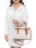 Michael Kors 30T2GHMS3B-150 Hamilton Monogram Logo Medium Satchel Bag for Women - Vanilla