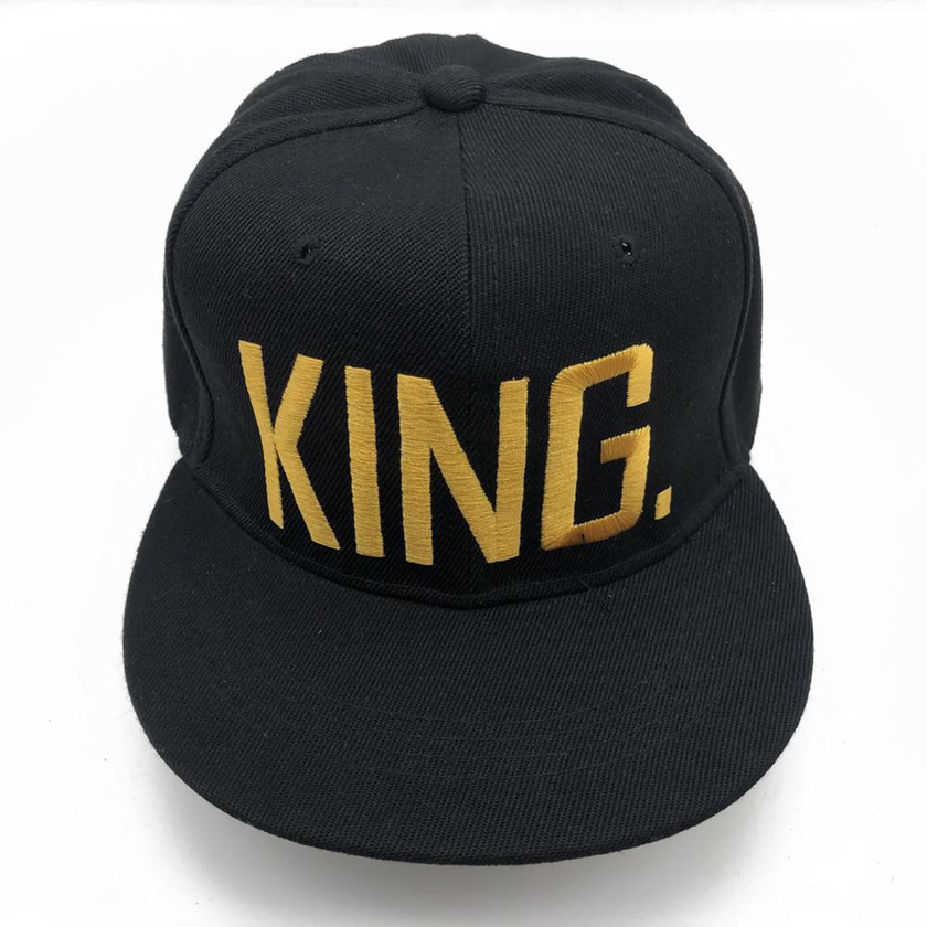 1PC KING QUEEN Embroidered Snapback Caps Lover Men Women Baseball Cap Black Hip Hop Cap Snapback hats,chapeau bone