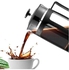ماكينه تحضير القهوة الفرنسية بالضغط بكأس من زجاج البوروسيليكات 300 مل 1-2 كوب، فلتر ستانلس ستيل، متينة ومقاومة للحرارة، لون اسود