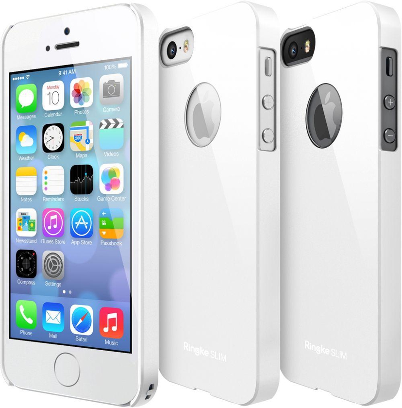 Rearth Ringke Slim Logo Cut-Out Better Grip Premium Hard Case Cover for iPhone 5S 5  SF coat [White]