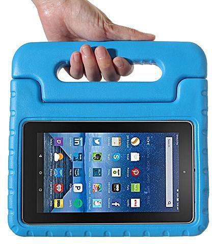 Generic For Amazon Kindle Fire 7 (2015and2017) Universal EVA Bumper Protective Case with Handle and Holder (Blue)