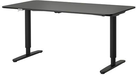 BEKANT Desk sit/stand, black-brown, black
