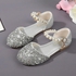 Boutique Girls' sandals dress crystal shoes soft bottom Silver Children's walk show princess shoes formal students' multipurpose sandals