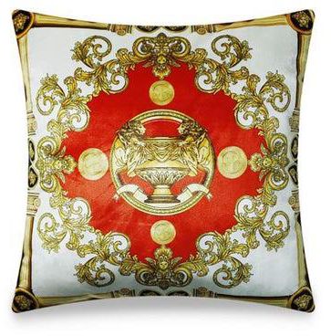 Baroque Style Velvet Printing Cushion Cover Multicolour 45x45centimeter