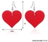 Red Acrylic Heart for Women and Girls Dangle Earrings