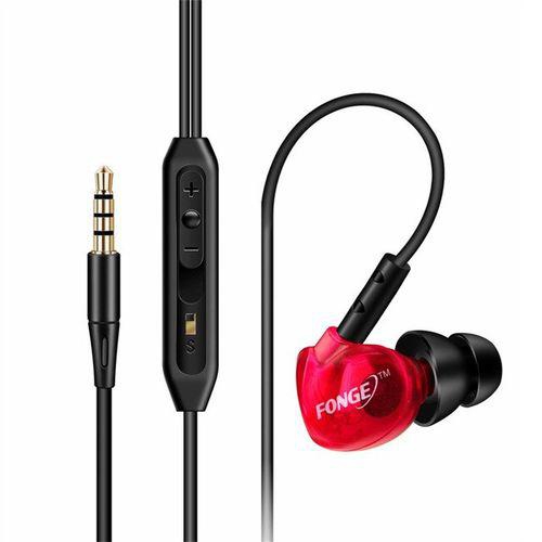 Earphone 3.5mm In Ear Stereo Headphone Super Bass Stereo-Red