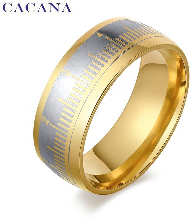 خاتم  نسائي من ستانلس ستيل مزين  بالارقام الانجليزية مطلي بالذهب عيار18  ‫(مقاس 8  )  NO.R43