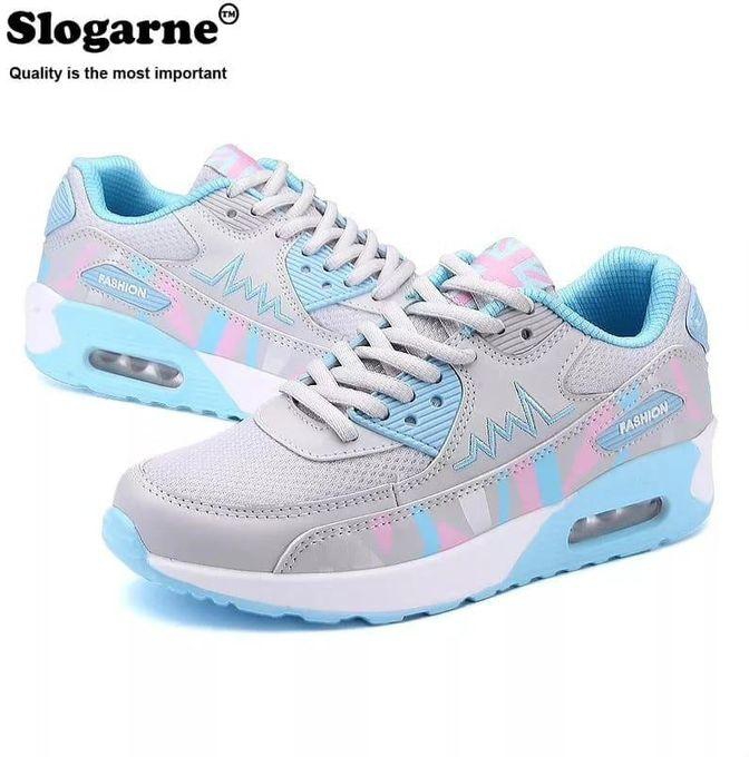 24 7 FASHION New Comfy and classy Sneakers / Sport Shoes for Women- Grey / Blue
