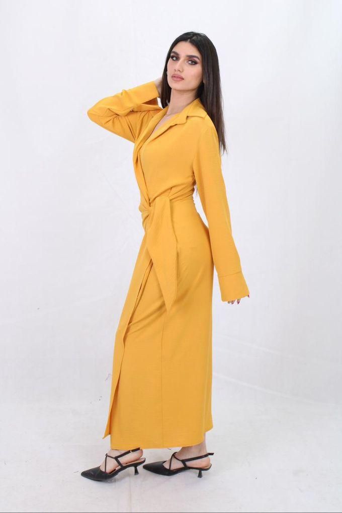Ricci Yellow Long Casual Dress For Woman