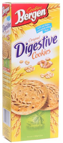 Bergen Digestive Cookies With Oat Flakes & Whole Wheat Flour 120g