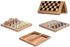 لعبة شطرنج ثلاثة في واحد مصنوعة من الخشب حجم كبير، جميع الاعمار