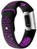 Remson Silicone Sports Waterproof Strap Band Compatible for Fitbit Charge 3 - Black & Violet/RM-0264