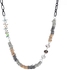 Women necklace containing colorful animated footage, beads