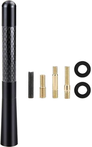 THE WHITE SHOP Universal Car Antenna Mast Carbon Fiber Truck Vehicle Replacement Short Antenna 4.7 inch Compatible with Ford, Dodge, Jeep, Toyota, Nissan, Mazda