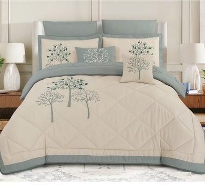 4-Piece Embroidered Comforter Set Single,HOURS-128B