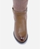 Varna Side Buckle Suede Knee Length Boots - Khaki