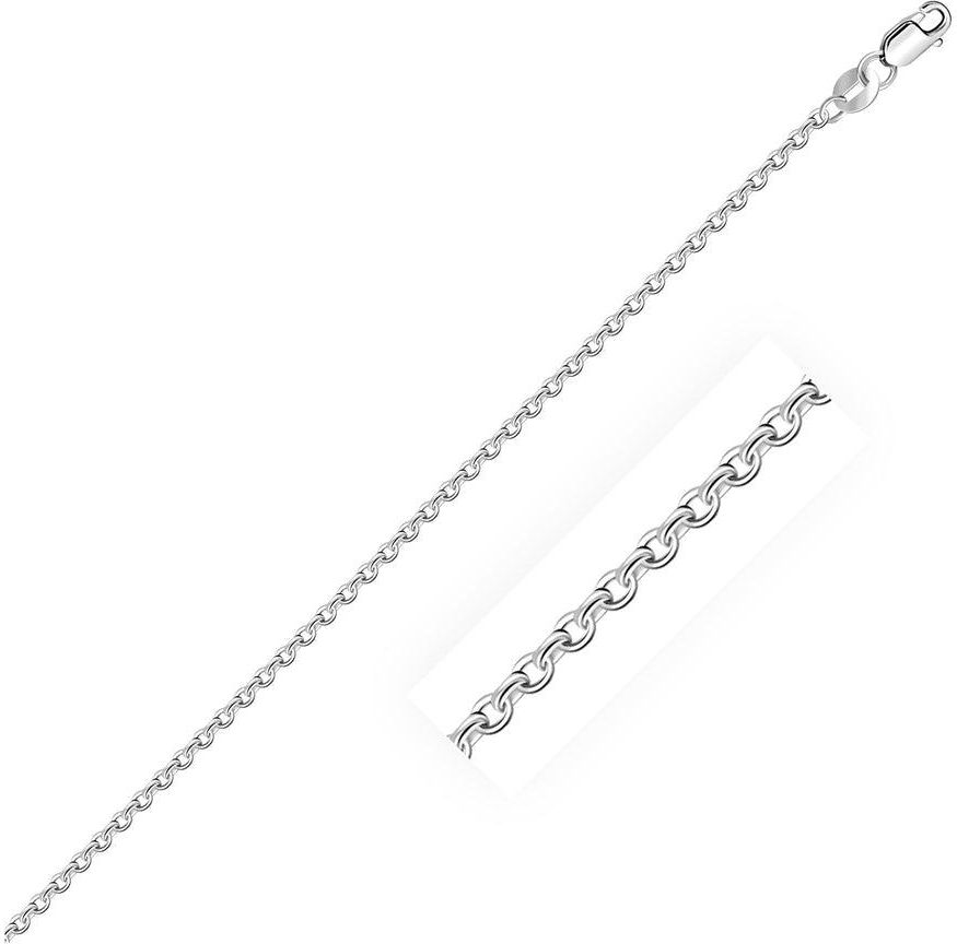 Sterling Silver Rhodium Plated Cable Chain 1.5mm-rx74577-22