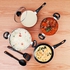Non-Stick Cookware Set, 9pcs Aluminium Cookware, DC1995   3 Layer Durable Construction   Tempered Glass Lid with Steel Frame   CD Bottom   Bakelite Handle   2pcs Nylon Tool