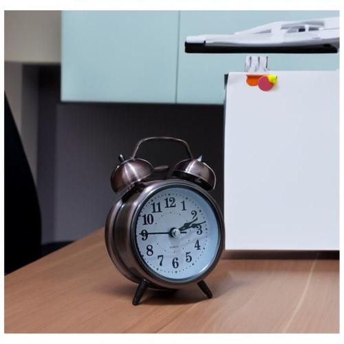 Small Classic Alarm Clock Luminous Backlight Home Office Bedside Desk