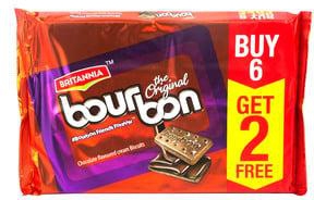 Britannia Bourbon Chocolate Flavoured Cream Biscuits 8 x 100 g