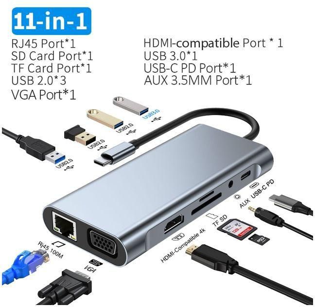 USB C Hub,11 In 1 USB-C Laptop Docking Station