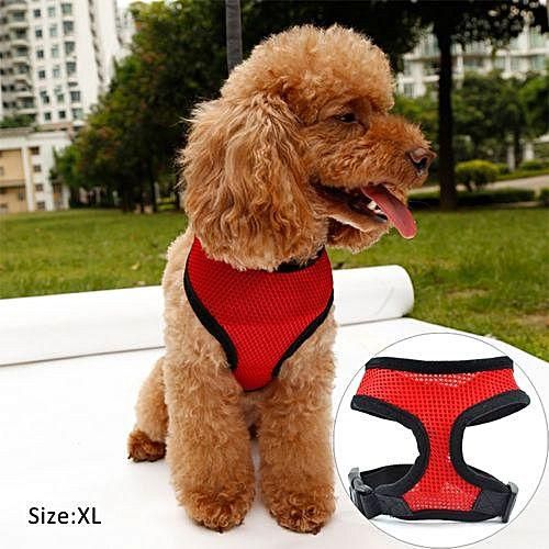 Generic Adjustable Dog Collar Leads Chest Harness Strap Pet Puppy Cat Mesh Vest XL - Red