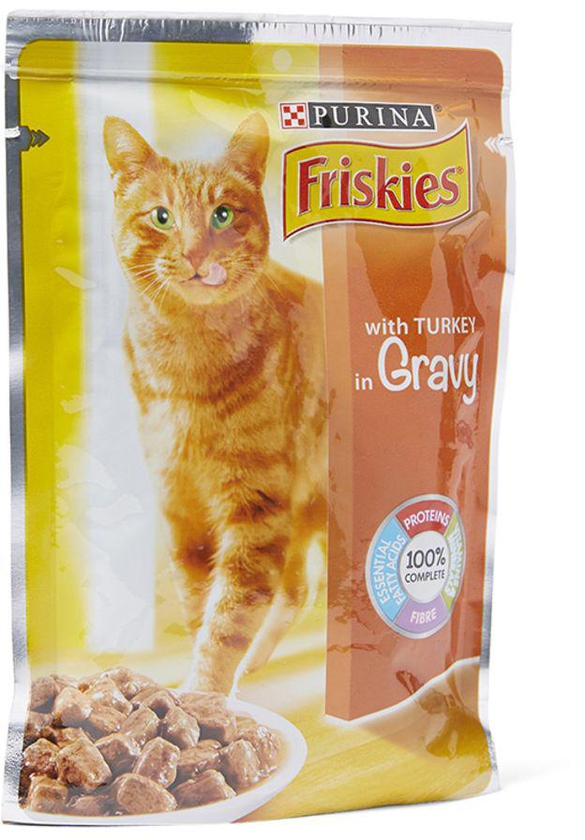 Friskies With Turkey In gravy Cat Food Single Serve Pouch 100 g