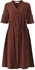 V Neck Single Breasted Vintage Elegant Long Sleeve Women Shirt Dress