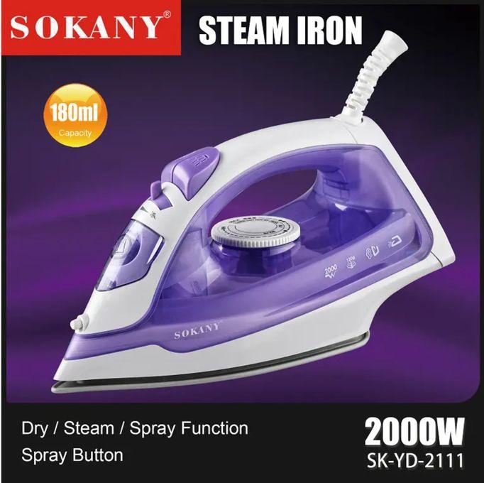 Sokany Steam Iron (Steam/Dry/Spray/Automatic Cleaning)2000w-Purple/SK-YD-2111