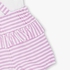MOON 100% Cotton Collar Top and Dungaree 9-12M Pink - Pink Stripes|Baby Girl Clothes|Toddler Outfit|Newborn|Casual Playwear Clothes