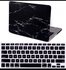 For Macbook Air 13 And 13.3 Inch Case Marble Designer Hard Shell Rubber Coated Plastic Cover With Keyboard Skin Fits Models A1369 / A1466 (black And White)
