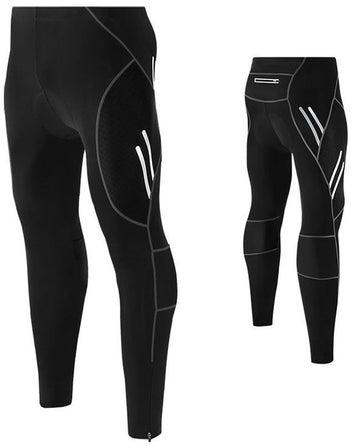 Men's Padded Long Bicycle Compression Tights Breathable Pant