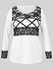 Plus Size Long Sleeve Lace Insert Tee - 4x