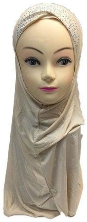 حجاب بتصميم كلاسيكي بيج
