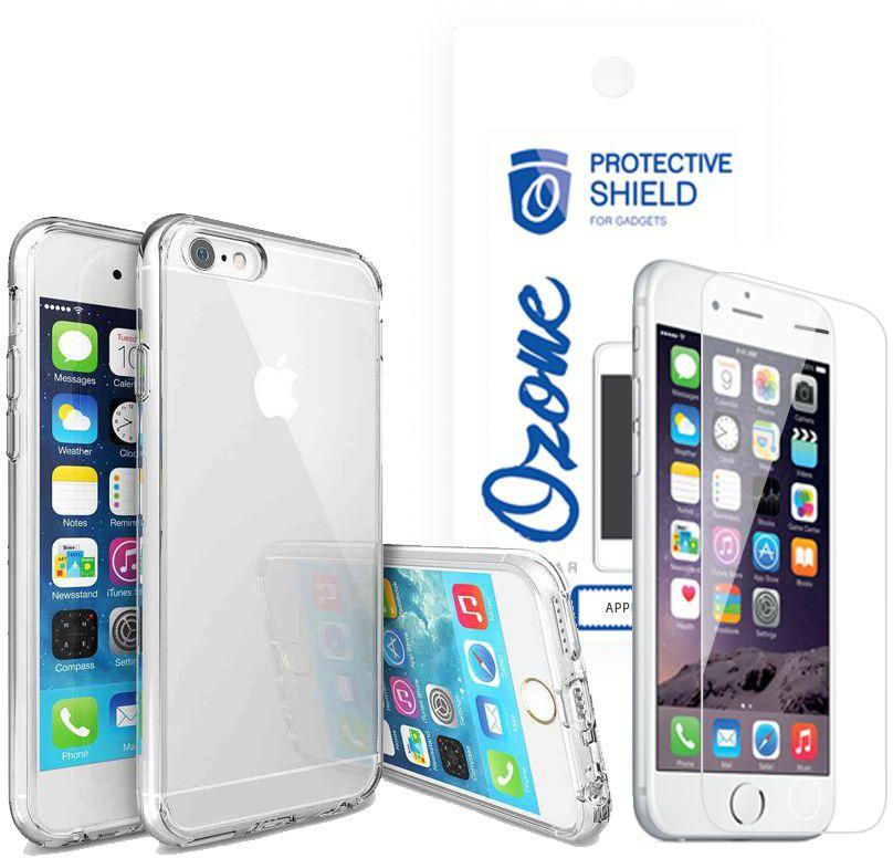 Snap-on Slim Transparent TPU Case/Cover for Apple iPhone 6 with Ozone Screen Protector –CLEAR