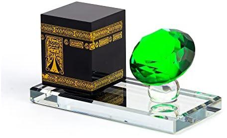 AKDC Home Décor Holy Kaaba Mecca Mini Size with Jewel Diamond Showpiece Crystal Gold Plated Gift Souvenirs Corporate Office Desktop Decorations Gift Muslim Supplies Muslims Ornaments Model Hajj Umrah