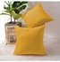 2 Pieces Velvet Soft Decorative Cushion Set Solid Design Dark Pink 45x45cm