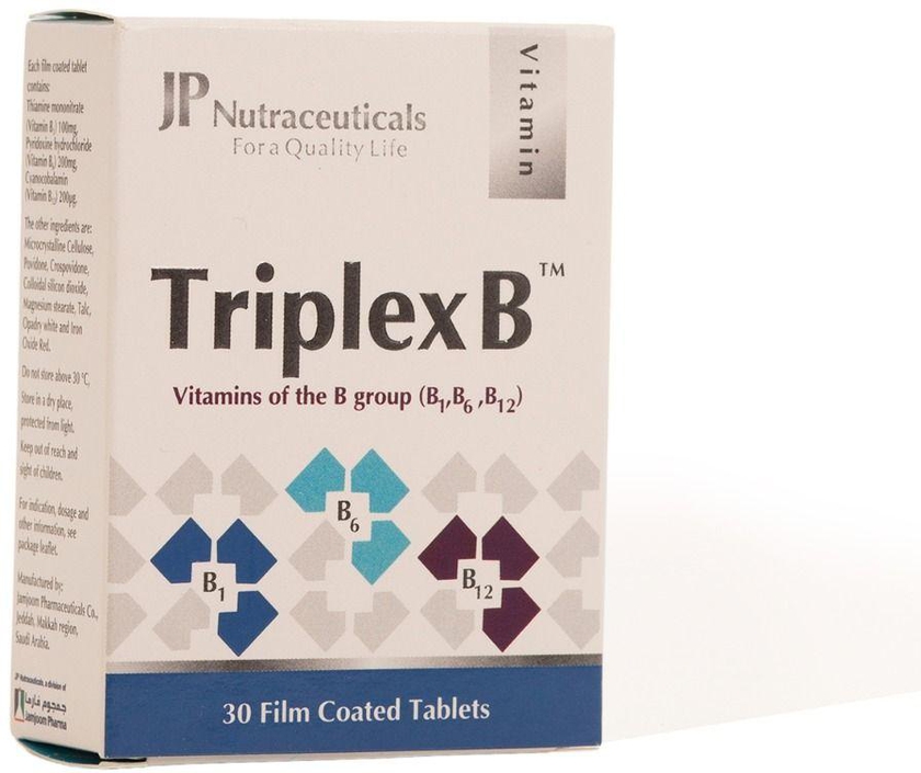 Triplex B, Vitamin B Supplement, Reduce Neuropathy - 30 Tablets