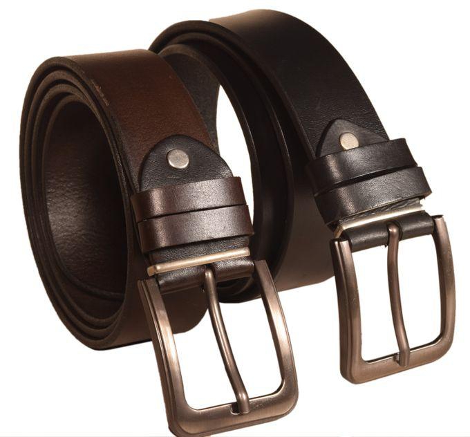 2 Pure Classic Leather Belt For Men - Brown&Black