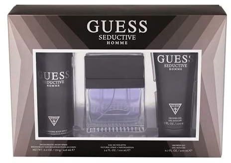GUESS Seductive Eau de Toilette 100 ml + Shower Gel 200 ml + Body Spray 226 ml, Gift Set for Men