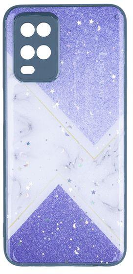 Oppo A54 (4G) - Silicone Cover, Hard Edges And Colorful Back With Stars And Glitter