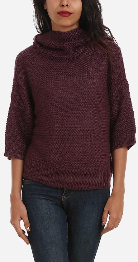 OR Cowl Knitted Pullover - Grape