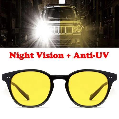 Car Night Vision Driving Glasses Googles Anti-Glare Polarized Round Yellow Lens Night View Tinted Eyewear UV Sun Protection