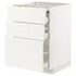 METOD / MAXIMERA Bc w pull-out work surface/3drw, white/Ringhult light grey, 60x60 cm - IKEA