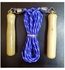 حبل قفز قطن قابل للتعديل مقابض خشبية - أزرق