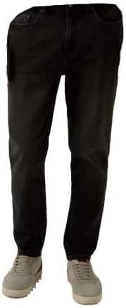 SPRINGFIELD Men's Black wash slim cropped comfort jeans