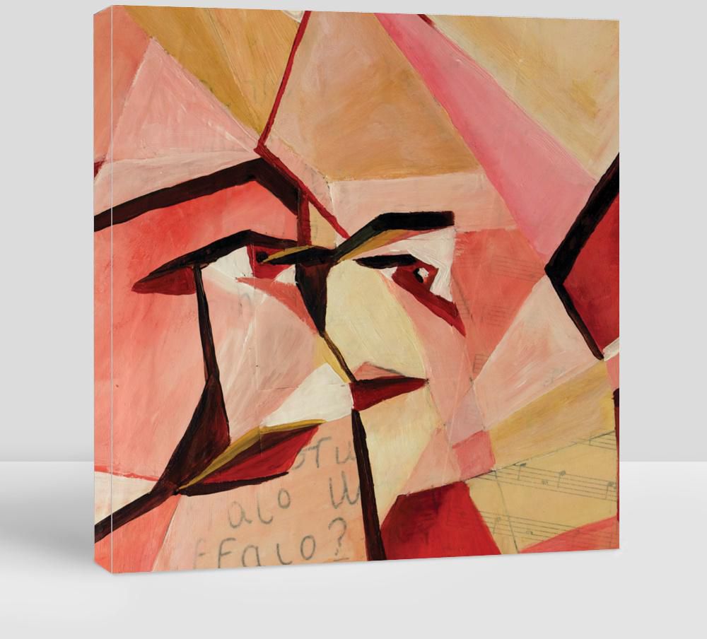 Synthetic Cubism Showing a Face at Different Angles Custom Canvas