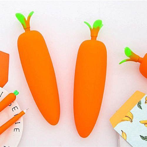 Universal 1 Piece Cute Silicone New Creative Carrot Shaped Stationery Storage Case School Office Supply