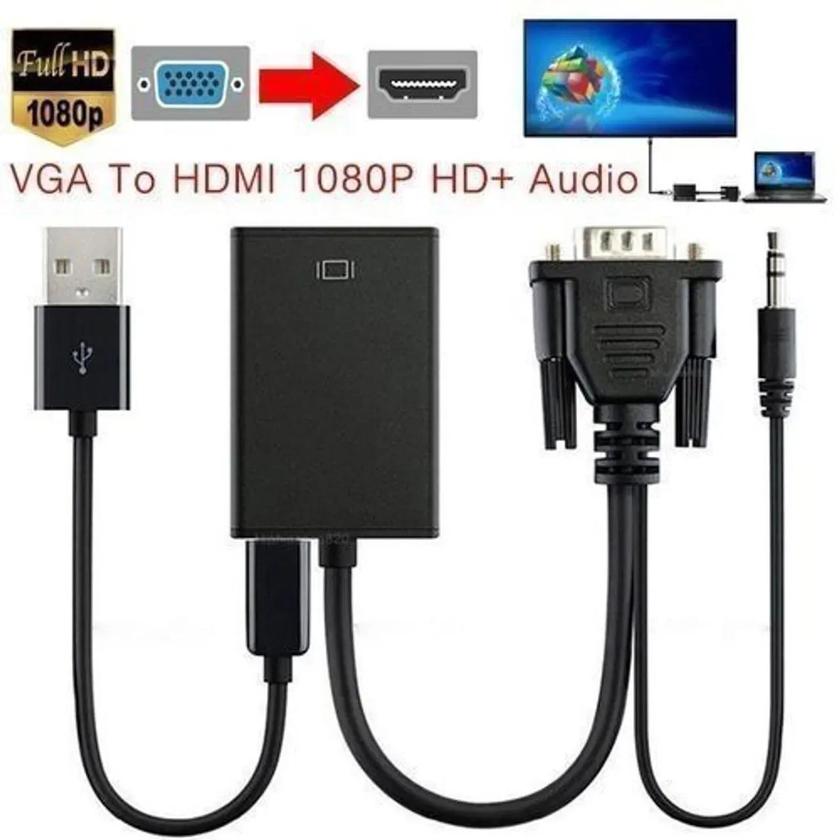 VGA to HDMI Converter With Audio Cable VGA to HDMI  Adapter Converter  -